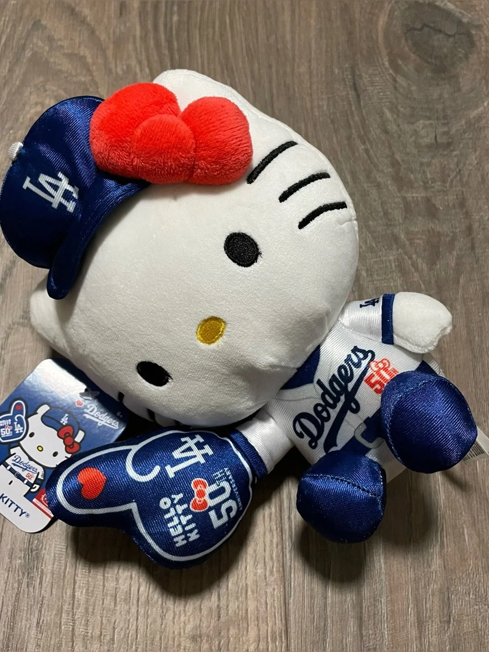 50th Anniversary Los Angeles Dodgers x Hello Kitty Plush Toy NWT - Blue & White